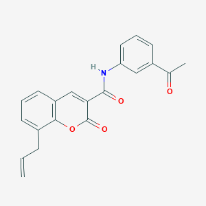 molecular formula C21H17NO4 B5738295 N-(3-acetylphenyl)-2-oxo-8-prop-2-enylchromene-3-carboxamide 