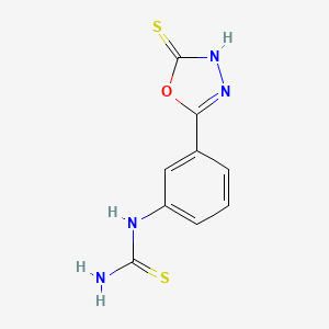 molecular formula C9H8N4OS2 B5738350 N-[3-(5-mercapto-1,3,4-oxadiazol-2-yl)phenyl]thiourea 