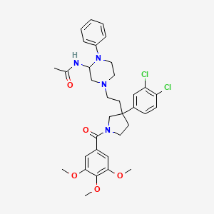 N-[4-[2-[3-(3,4-dichlorophenyl)-1-(3,4,5-trimethoxybenzoyl)pyrrolidin-3-yl]ethyl]-1-phenylpiperazin-2-yl]acetamide
