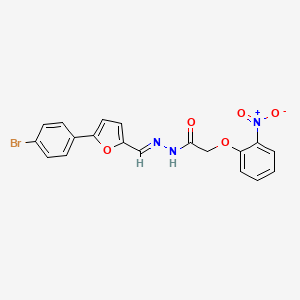 molecular formula C19H14BrN3O5 B5738932 N'-{(E)-[5-(4-bromophenyl)furan-2-yl]methylidene}-2-(2-nitrophenoxy)acetohydrazide 