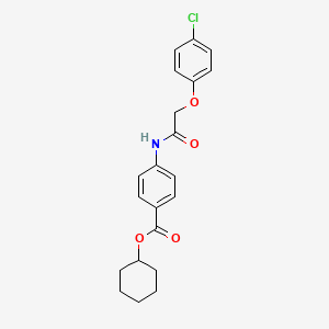 molecular formula C21H22ClNO4 B5738947 cyclohexyl 4-[2-(4-chlorophenoxy)acetamido]benzoate 