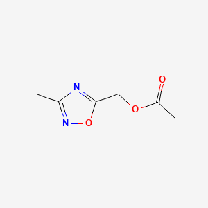 molecular formula C6H8N2O3 B573907 (3-Methyl-1,2,4-oxadiazol-5-yl)methyl acetate CAS No. 187970-11-2