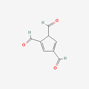 molecular formula C8H6O3 B573911 Cyclopenta-2,4-diene-1,2,4-tricarbaldehyde CAS No. 182131-22-2