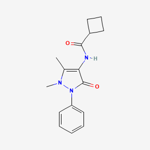 molecular formula C16H19N3O2 B5739148 N~1~-(1,5-dimethyl-3-oxo-2-phenyl-2,3-dihydro-1H-pyrazol-4-yl)-1-cyclobutanecarboxamide 