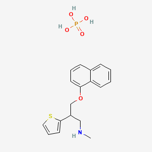 molecular formula C18H22NO5PS B573929 N-methyl-3-naphthalen-1-yloxy-2-thiophen-2-ylpropan-1-amine;phosphoric acid CAS No. 164015-32-1