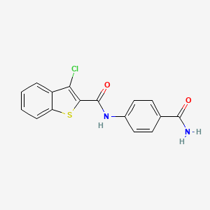 molecular formula C16H11ClN2O2S B5739330 N-(4-carbamoylphenyl)-3-chloro-1-benzothiophene-2-carboxamide 