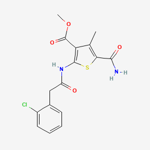 molecular formula C16H15ClN2O4S B5739346 METHYL 5-CARBAMOYL-2-[2-(2-CHLOROPHENYL)ACETAMIDO]-4-METHYLTHIOPHENE-3-CARBOXYLATE 