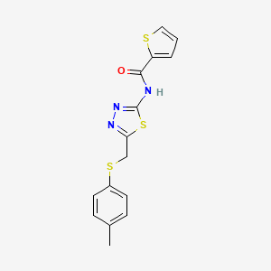 molecular formula C15H13N3OS3 B5739374 N-[5-[(4-methylphenyl)sulfanylmethyl]-1,3,4-thiadiazol-2-yl]thiophene-2-carboxamide 