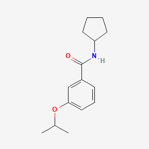 molecular formula C15H21NO2 B5739458 N-cyclopentyl-3-(propan-2-yloxy)benzamide 