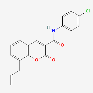 molecular formula C19H14ClNO3 B5739477 N-(4-chlorophenyl)-2-oxo-8-prop-2-enylchromene-3-carboxamide 