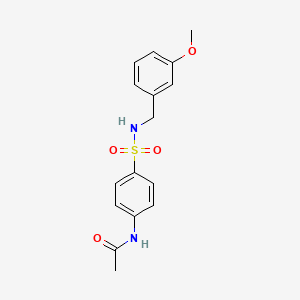 molecular formula C16H18N2O4S B5739499 N-(4-{[(3-METHOXYPHENYL)METHYL]SULFAMOYL}PHENYL)ACETAMIDE 