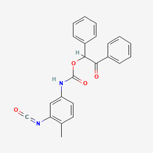 molecular formula C23H18N2O4 B573956 alpha-[(3-Isocyanato-4-methylphenyl)carbamoyloxy]deoxybenzoin CAS No. 163073-29-8