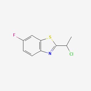 molecular formula C9H7ClFNS B573966 2-(1-Chloroethyl)-6-fluoro-1,3-benzothiazole CAS No. 185949-85-3