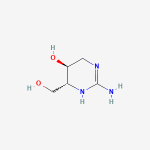 molecular formula C5H11N3O2 B573970 (4R,5S)-2-Amino-4-(hydroxymethyl)-1,4,5,6-tetrahydropyrimidin-5-ol CAS No. 162376-92-3