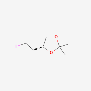 molecular formula C7H13IO2 B573999 (4R)-4-(2-iodoethyl)-2,2-dimethyl-1,3-dioxolane CAS No. 165657-74-9