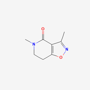 molecular formula C8H10N2O2 B574008 ISOXAZOLO[4,5-C]PYRIDIN-4(5H)-ONE, 6,7-DIHYDRO-3,5-DIMETHYL- CAS No. 164223-46-5