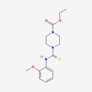 molecular formula C15H21N3O3S B5740306 Ethyl 4-[(2-methoxyphenyl)carbamothioyl]piperazine-1-carboxylate 