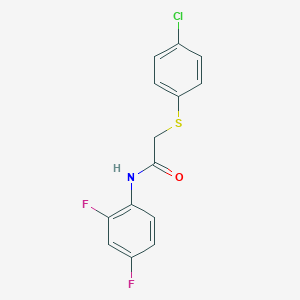 molecular formula C14H10ClF2NOS B5740337 2-[(4-chlorophenyl)sulfanyl]-N-(2,4-difluorophenyl)acetamide 