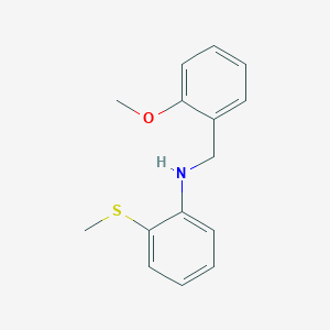 molecular formula C15H17NOS B5740439 N-[(2-methoxyphenyl)methyl]-2-methylsulfanylaniline 
