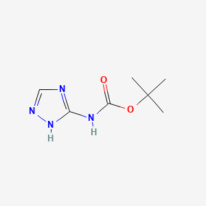 molecular formula C7H12N4O2 B574054 tert-Butyl 1H-1,2,4-triazol-3-ylcarbamate CAS No. 160416-01-3
