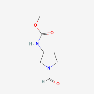 molecular formula C7H12N2O3 B574056 Methyl (1-formylpyrrolidin-3-yl)carbamate CAS No. 184107-58-2