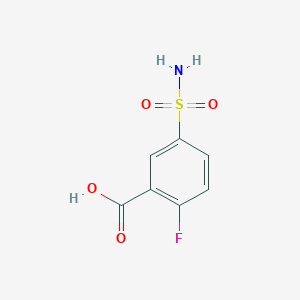 molecular formula C7H6FNO4S B057406 2-氟-5-磺酰基苯甲酸 CAS No. 112887-25-9