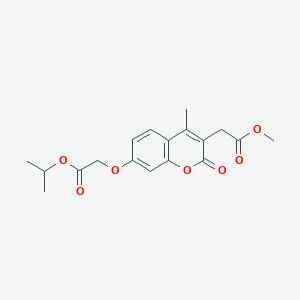molecular formula C18H20O7 B5740619 propan-2-yl {[3-(2-methoxy-2-oxoethyl)-4-methyl-2-oxo-2H-chromen-7-yl]oxy}acetate 