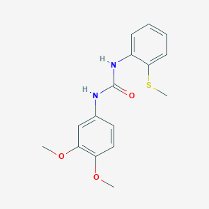 molecular formula C16H18N2O3S B5740724 N-(3,4-DIMETHOXYPHENYL)-N'-[2-(METHYLSULFANYL)PHENYL]UREA 