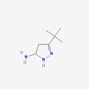 molecular formula C7H15N3 B574077 3-(tert-Butyl)-4,5-dihydro-1H-pyrazol-5-amine CAS No. 162208-35-7