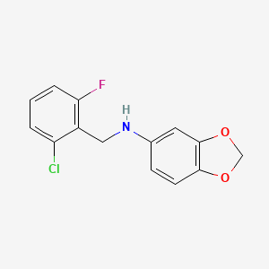 molecular formula C14H11ClFNO2 B5740782 N-[(2-chloro-6-fluorophenyl)methyl]-1,3-benzodioxol-5-amine 