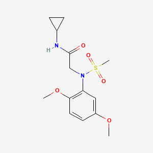 molecular formula C14H20N2O5S B5740893 N-cyclopropyl-2-(2,5-dimethoxy-N-methylsulfonylanilino)acetamide 