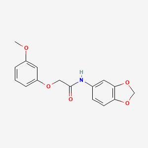 molecular formula C16H15NO5 B5740958 N-(1,3-benzodioxol-5-yl)-2-(3-methoxyphenoxy)acetamide 