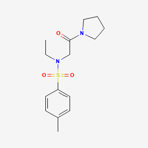 molecular formula C15H22N2O3S B5740989 N-ethyl-4-methyl-N-[2-oxo-2-(pyrrolidin-1-yl)ethyl]benzenesulfonamide 