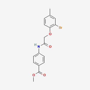 molecular formula C17H16BrNO4 B5741051 METHYL 4-(((2-BROMO-4-METHYLPHENOXY)ACETYL)AMINO)BENZOATE 