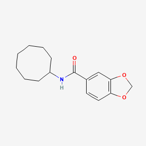 molecular formula C16H21NO3 B5741195 N-CYCLOOCTYL-2H-13-BENZODIOXOLE-5-CARBOXAMIDE 