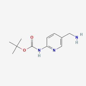 molecular formula C11H17N3O2 B574126 2-(Boc-amino)-5-(aminomethyl)pyridine CAS No. 187237-37-2