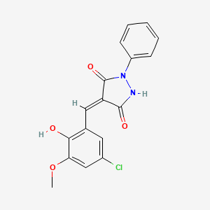 molecular formula C17H13ClN2O4 B5741275 (4E)-4-[(5-chloro-2-hydroxy-3-methoxyphenyl)methylidene]-1-phenylpyrazolidine-3,5-dione 