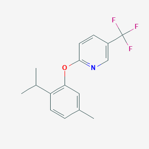 molecular formula C16H16F3NO B5741366 2-(2-isopropyl-5-methylphenoxy)-5-(trifluoromethyl)pyridine 