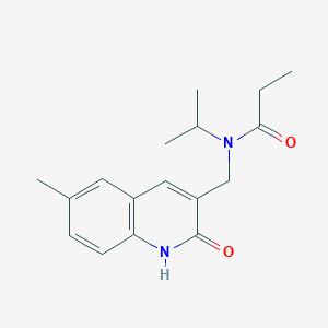 molecular formula C17H22N2O2 B5741387 N-[(2-hydroxy-6-methyl-3-quinolinyl)methyl]-N-isopropylpropanamide 