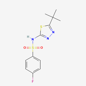 molecular formula C12H14FN3O2S2 B5741398 N-(5-tert-butyl-1,3,4-thiadiazol-2-yl)-4-fluorobenzenesulfonamide 