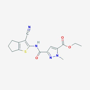 ethyl 3-{[(3-cyano-5,6-dihydro-4H-cyclopenta[b]thien-2-yl)amino]carbonyl}-1-methyl-1H-pyrazole-5-carboxylate