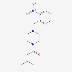 molecular formula C16H23N3O3 B5741562 1-(3-methylbutanoyl)-4-(2-nitrobenzyl)piperazine CAS No. 5931-97-5