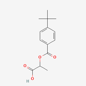 molecular formula C14H18O4 B574171 Benzoic acid,4-(1,1-dimethylethyl)-,1-carboxyethyl ester(9ci) CAS No. 177664-56-1