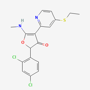 2-(2,4-Dichlorophenyl)-4-(4-ethylsulfanylpyridin-2-yl)-5-(methylamino)furan-3-one