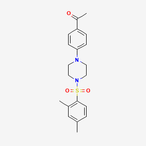molecular formula C20H24N2O3S B5741882 1-{4-[4-(2,4-DIMETHYLBENZENESULFONYL)PIPERAZIN-1-YL]PHENYL}ETHAN-1-ONE 