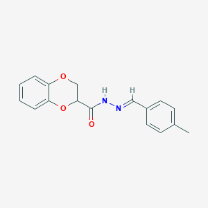 molecular formula C17H16N2O3 B5741905 N-[(E)-(4-methylphenyl)methylideneamino]-2,3-dihydro-1,4-benzodioxine-3-carboxamide 