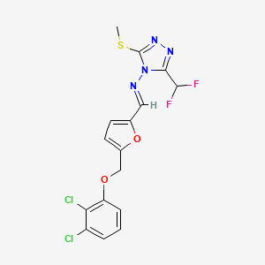 molecular formula C16H12Cl2F2N4O2S B5742072 N-((E)-1-{5-[(2,3-DICHLOROPHENOXY)METHYL]-2-FURYL}METHYLIDENE)-N-[3-(DIFLUOROMETHYL)-5-(METHYLSULFANYL)-4H-1,2,4-TRIAZOL-4-YL]AMINE 