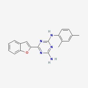molecular formula C19H17N5O B5742313 6-(1-benzofuran-2-yl)-N-(2,4-dimethylphenyl)-1,3,5-triazine-2,4-diamine 