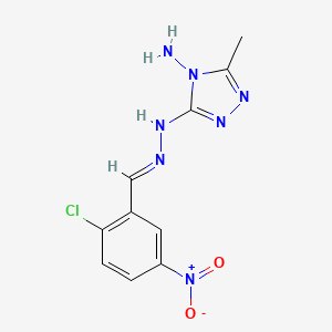 molecular formula C10H10ClN7O2 B5742441 3-N-[(E)-(2-chloro-5-nitrophenyl)methylideneamino]-5-methyl-1,2,4-triazole-3,4-diamine 