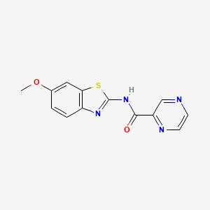 molecular formula C13H10N4O2S B5742513 N-(6-methoxy-1,3-benzothiazol-2-yl)pyrazine-2-carboxamide 